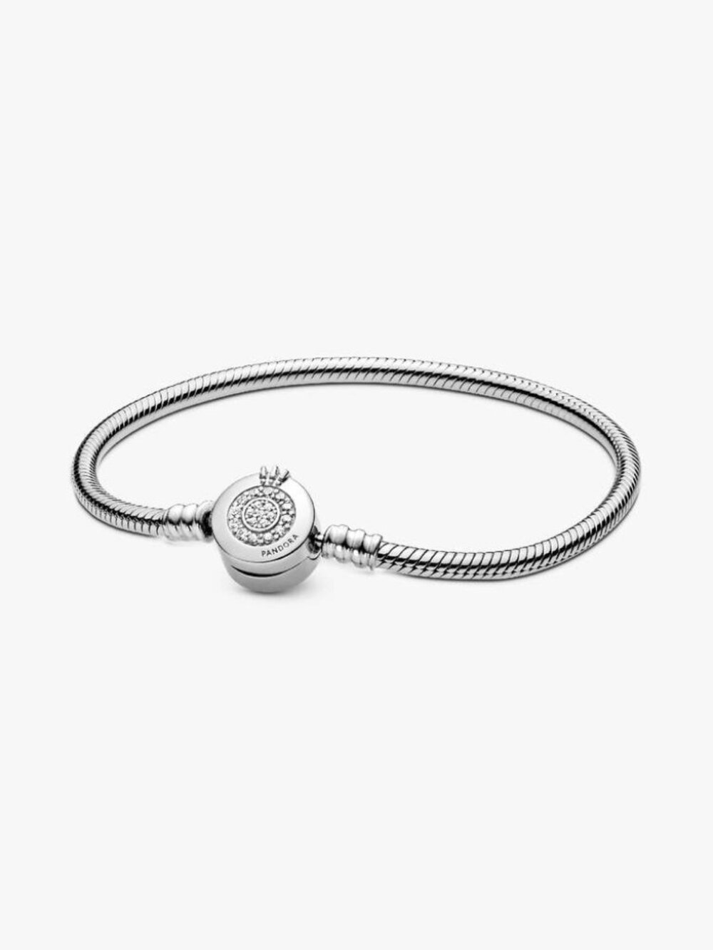 Pandora Moments Sparkling Crown O Snake Chain Bracelet